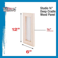 U.S. Art Supply - Tableros de madera de abedul de 7.9 x 15.7 in para paneles de pintura, cuna de 0.7 in de profundidad (paquete de 3) - Lienzo de pared de madera para artistas - Pintura para manualidades mixtas, acrílico, aceite, acuarela, encáustico - Arteztik

