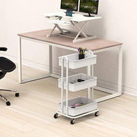 SimpleHouseware - Carro de metal resistente de 3 niveles, color blanco - Arteztik
