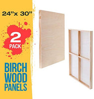 U.S. Art Supply - Tableros de madera de abedul de 18.0 in x 47.9 in de profundidad (2 unidades) - Lienzo de pared de madera de profundidad para artista, pintura de medios mixtos, acrílico, aceite, encáustico - Arteztik
