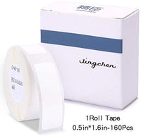 Label Maker Tape NIIMBOT D11 0.47"1.6" Adapted Label Print Paper Standard Laminated Office Labeling Tape Replacement for D11 Handheld Label Machine Waterproof Tear Proof 1 Roll 160 Pcs (White) - Arteztik
