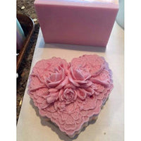 Silicona Jabón Art Clay Craft Molde forma de corazón delicado patrón floral - Arteztik
