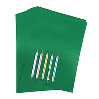 50 hojas de papel de transferencia de carbono con 5 lápices para repujado, papel de copia de carbono para lienzo, papel, madera, bricolaje, carpintería, pintura a mano (8.3 x 11.8 in) - Arteztik
