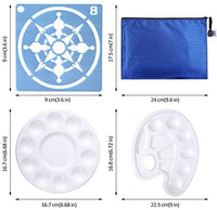 Juego de 58 herramientas de punteo para pintar mandalas, incluye estarcillo de mandala, lápiz óptico, bandeja de pintura acrílica y bolsa de almacenamiento para rocas, tela de pared, pintura para colorear, dibujo - Arteztik
