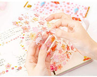 Kinteshun Sakura - Pegatinas para álbumes de recortes, estilo japonés, autoadhesivas, decorativas con flores de cerezo (6 unidades con diferentes patrones) - Arteztik
