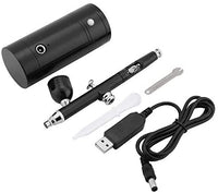 Juego de aerógrafos multiusos con compresor, mini pistola de aerosol de compresor de aire, pistola de aerógrafo de doble acción de 0.012 in, juego de capacidad de 7 cc para pintura artística tatuaje diseño de uñas, color negro - Arteztik
