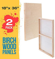 U.S. Art Supply - Tableros de madera de abedul de 18.0 in x 47.9 in de profundidad (2 unidades) - Lienzo de pared de madera de profundidad para artista, pintura de medios mixtos, acrílico, aceite, encáustico - Arteztik
