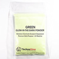 Verde Brilla en la oscuridad & UV Polvo; 100 – 150 micras - Arteztik
