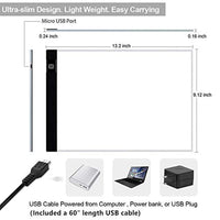Portátil A4 caja de luz Tracer LED Tracing Light Table 3 Nivel Regulable Light Pad para Diamond Painting Weeding Vinyl Sketching Tattoo Animation Stencil con USB Cable de alimentación para niños artistas - Arteztik
