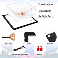 SUNVP - Caja de luz LED portátil A4 con USB, caja de luz profesional, intensidad regulable, pizarra de luz para artistas, dibujos, dibujos, animación, diseño de rayos X - Arteztik

