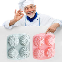 Pack de 2 moldes de jabón de silicona, 4 cacerolas en forma de flor 3D para jabón hecho en casa, molde para tartas, molde de chocolate, bandeja de cubitos de hielo, moldes de gelatina y pollitos - Arteztik
