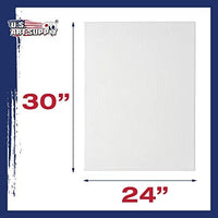U.S. Art Supply - Lienzo estirado, 30.0 x 36.0 in, 12 onzas, imprimado, paquete de 6 unidades, color blanco profesional de 0.7 in, peso pesado, sin ácidos gesos, pintura, vertido acrílico, pintura al óleo - Arteztik
