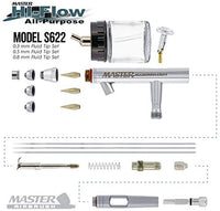 Master Airbrush s622-set Master S62 All-Purpose precisión dual-action sifón Feed Airbrush Pro Set con 3 conjuntos de boquilla - Arteztik
