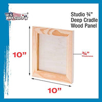 U.S. Art Supply - Tableros de madera de abedul de 10.0 in x 10.0 in de profundidad (4 unidades) - Lienzo de pared de madera para artista, pintura de medios mixtos, acrílico, aceite, acuarela, encáustico - Arteztik
