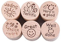 Decora - 6 sellos de goma de madera con diseño de copo de nieve para tarjetas, álbumes de recortes y manualidades - Arteztik

