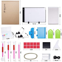 MACTING A4 almohadilla de luz LED, 47 piezas de pintura de diamante LED caja de luz Tracer, 0.157 in ultra delgada luz hasta Rastreo Tablet con funda de batería, cable USB de 4.9 ft 3 niveles de atenuación para artistas dibujo tablero de luz ... - Arteztik
