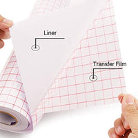 Cinta de papel de transferencia SOMOLUX Roll-12" x 50' para Silhouette Cameo, vinilo adhesivo Kricut para Des, pegatinas, Wacals, letreros, ventanas y otras superficies lisas (0.5'' Red Grid) - Arteztik
