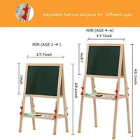 KAVAVO Caballete de madera para niños con letras magnéticas, caballete de pie ajustable, pizarra blanca de dibujo de doble cara, utilizado para la educación temprana. - Arteztik

