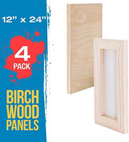 U.S. Art Supply - Tableros de madera de abedul de 7.9 x 15.7 in para paneles de pintura, cuna de 0.7 in de profundidad (paquete de 3) - Lienzo de pared de madera para artistas - Pintura para manualidades mixtas, acrílico, aceite, acuarela, encáustico - Arteztik
