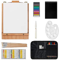 Caja de almacenamiento de pintura de caballete de arte Suministros para pintura caballete de mesa de madera para dibujar y dibujar estudiante (cuadro de caballete) - Arteztik
