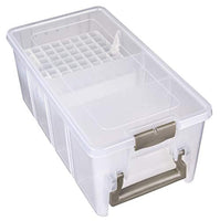 ArtBin Satchel con bandeja de marcador Art & Craft Organizer [1] Estuche de almacenamiento de plástico transparente, 15.25 x 8 x 6.25, translúcido - Arteztik
