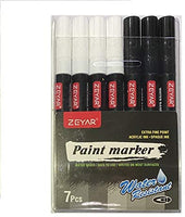 ZEYAR - Bolígrafo de pintura acrílica negra, base de agua, 7 unidades, punta extrafina, ideal para pintura en roca, cerámica, vidrio, madera y superficies lisas, tinta opaca (negro) - Arteztik
