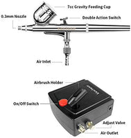 Gocheer Mini Kit de aerógrafo, cepillo de aire de doble acción pluma de alimentación por gravedad aerógrafo para maquillaje arte uñas decoración de tartas modelado herramienta con aerógrafo juego de limpieza - Arteztik
