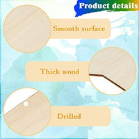 Cartel de madera colgante sin terminar en blanco para colgar placa de madera decorativa rebanadas de madera con cuerdas para pirografía, pintura, escritura en casa, manualidades, suministros pre-encordados (beige, 8) - Arteztik
