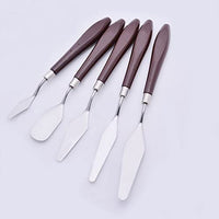 Monique 5 Pcs Acero inoxidable paleta de pintura Cuchillos rascadores Set Basic Kit de herramientas de cerámica de arcilla - Arteztik
