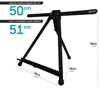 Mont Marte Caballete de mesa para pintar, bonito caballete de pintura para niños, artistas y adultos. Altura ajustable hasta 21 pulgadas., Metal, Negro, Paquete de 1 - Arteztik
