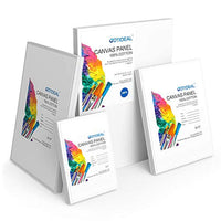 GOTIDEAL - Paneles de lona multicolor, 5 x 7 pulgadas, 8 x 10 pulgadas, 9 x 12 pulgadas, 11 x 14 pulgadas, juego de 28, blanco imprimado profesional, 100% algodón, tablas de lienzo para pintura, pintura acrílica, pintura al óleo en seco y mojado - Arteztik
