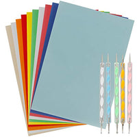 50 hojas de papel de transferencia con 5 piezas de lápices para repujado, puntero, herramientas de punto, papel de trazado, papel de grafito de carbono, papel de copia para madera, papel de lienzo y otras superficies de arte 8.5 x 10.9 pulgadas - Arteztik
