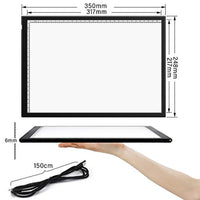 SUNVP - Caja de luz LED portátil A4 con USB, caja de luz profesional, intensidad regulable, pizarra de luz para artistas, dibujos, dibujos, animación, diseño de rayos X - Arteztik
