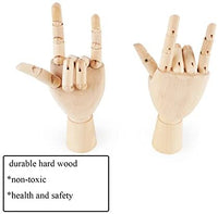 Modelo maniquí de madera seccionada de mano izquierda/derecha Fashionclubs, de 7", articulada, para dibujar, bosquejar, pintar - Arteztik
