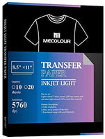 MEcolour - Papel de transferencia de tinta para impresora de inyección de tinta, color blanco y claro, paquete de 10 hojas, 8.3 x 11.0 in, compatible con impresora de tinta de sublimación de inyección de tinta para telas ligeras, camisetas personalizadas - Arteztik
