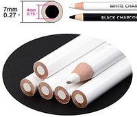 2 Pcs White Sketch Charcoal Pencils -Professional Hight Quality Sketch Highlight White Charcoal Wooden Pencils for Artist Drawing, Sketching, Blending - Arteztik
