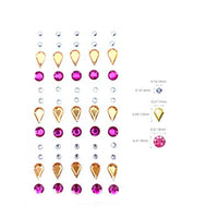 Besecraft - 120 pegatinas autoadhesivas, gemas de diamantes de imitación, gemas de cristal, adornos para arte de gemas, manualidades, cuerpo, uñas, etc. - Arteztik
