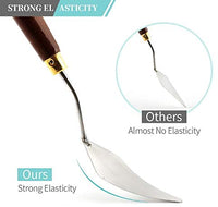 DerBlue Juego de 5 cuchillos de paleta de artista de acero inoxidable, espátula, paleta, cuchillo, rascador de mezcla, herramientas de arte delgadas y flexibles para pintura al óleo, mezcla acrílica, etc. - Arteztik
