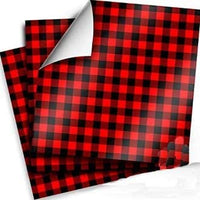 Craftopia Buffalo Hojas autoadhesivas de vinilo a cuadros | Paquete de 3 12.0 x 12.0 in | Patrón impreso de franela a cuadros rojo y negro | Compatible con cortadores Cricut Craft (Buffalo Check) - Arteztik
