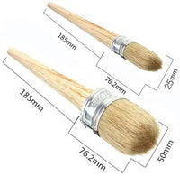 Juego de 2 pinceles de cera, cerdas naturales de 1.0 in, cerdas naturales, redondas, para pintar o encerar muebles, decoración del hogar - Arteztik
