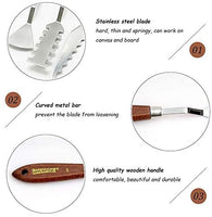 Bestgle - Juego de cuchillos de paleta de acero inoxidable flexible con espátulas para pintura artística y aceites, acrílicos, manualidades, madera y acero inoxidable, M - Arteztik
