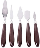 Monique 5 Pcs Acero inoxidable paleta de pintura Cuchillos rascadores Set Basic Kit de herramientas de cerámica de arcilla - Arteztik
