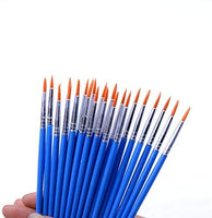 Juego de 50 pinceles de pintura, mango de plástico corto, cepillos de pelo de nailon para pintura acrílica, acuarela, arte, para niño, artista, estudiante, principiante, Mix(25plana +25round#1) - Arteztik

