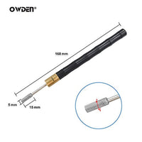 OWDEN 2 piezas herramienta de tinte de borde de cuero, mango de madera de ébano, doble rodamiento configurado para un balanceo suave. Herramienta de impresión de aceite de borde de cuero para el trabajo artesanal de cuero - Arteztik
