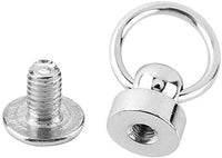HEEPDD - 10 remaches de piel para manualidades, tornillos de metal de 0.354 in con hebilla de anillo de tirador, aros de latón, perno de montaje de clavos para monedero, cartera, bolso, funda de teléfono, decoración - Arteztik
