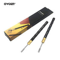 OWDEN 2 piezas herramienta de tinte de borde de cuero, mango de madera de ébano, doble rodamiento configurado para un balanceo suave. Herramienta de impresión de aceite de borde de cuero para el trabajo artesanal de cuero - Arteztik
