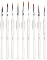 AIEX - Juego de 9 pinceles de pintura en miniatura para acrílico, acuarela, aceite, cara, uñas, escala de pintura de modelo, línea de dibujo (negro) - Arteztik
