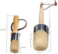 Cepillo de pintura de tiza y cera, para muebles, pintura profesional grande redonda hecha a mano con todas las cerdas naturales - Arteztik
