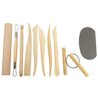 DUJEN Juego de 10 herramientas de arcilla de cerámica, juego de herramientas de modelado de madera para esculpir cera, herramientas de limpieza para tallar ceras de cerámica - Arteztik
