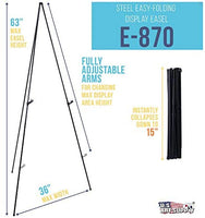 US Art Supply - Caballete de acero negro 63", de plegado fácil. - Arteztik
