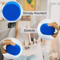 3 paquetes de esponja aplicadora de pintura, 3 pulgadas, multifuncional, forma redonda de doble cara para encerar y limpiar el coche de arte y manualidades de cerámica (azul) - Arteztik
